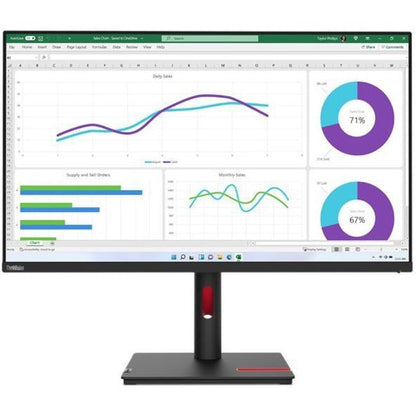 Lenovo ThinkVision T32h-30 32" WQHD LED Monitor, IPS, 4ms, 350 Nit, USB-C Hub, Webcam, Height Adjustable, EPEAT Gold, RoHS Compliant Black - 63D3ZAR1US (3 Year Warranty)