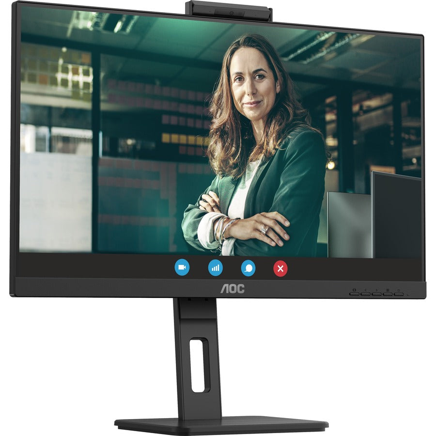 AOC Q27P3CW 27" WQHD IPS LCD Monitor with 5MP Webcam, USB-C 65W Power Delivery, Adaptive Sync, 75Hz, Built-in Speakers, Frameless Design, Textured Black - Q27P3CW (3 Year Warranty)