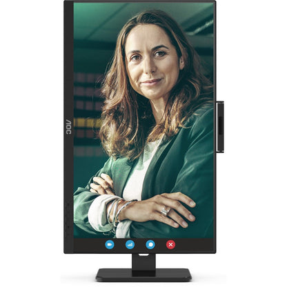 AOC Q27P3CW 27" WQHD IPS LCD Monitor with 5MP Webcam, USB-C 65W Power Delivery, Adaptive Sync, 75Hz, Built-in Speakers, Frameless Design, Textured Black - Q27P3CW (3 Year Warranty)