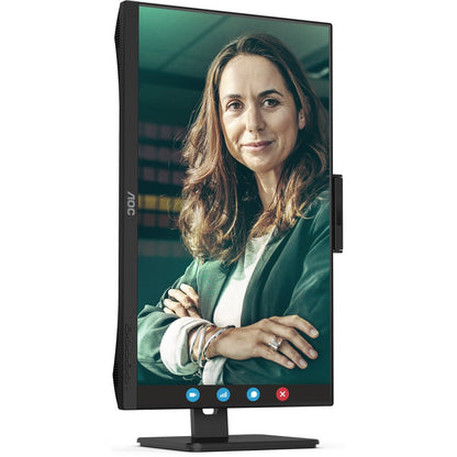 AOC Q27P3CW 27" WQHD IPS LCD Monitor with 5MP Webcam, USB-C 65W Power Delivery, Adaptive Sync, 75Hz, Built-in Speakers, Frameless Design, Textured Black - Q27P3CW (3 Year Warranty)