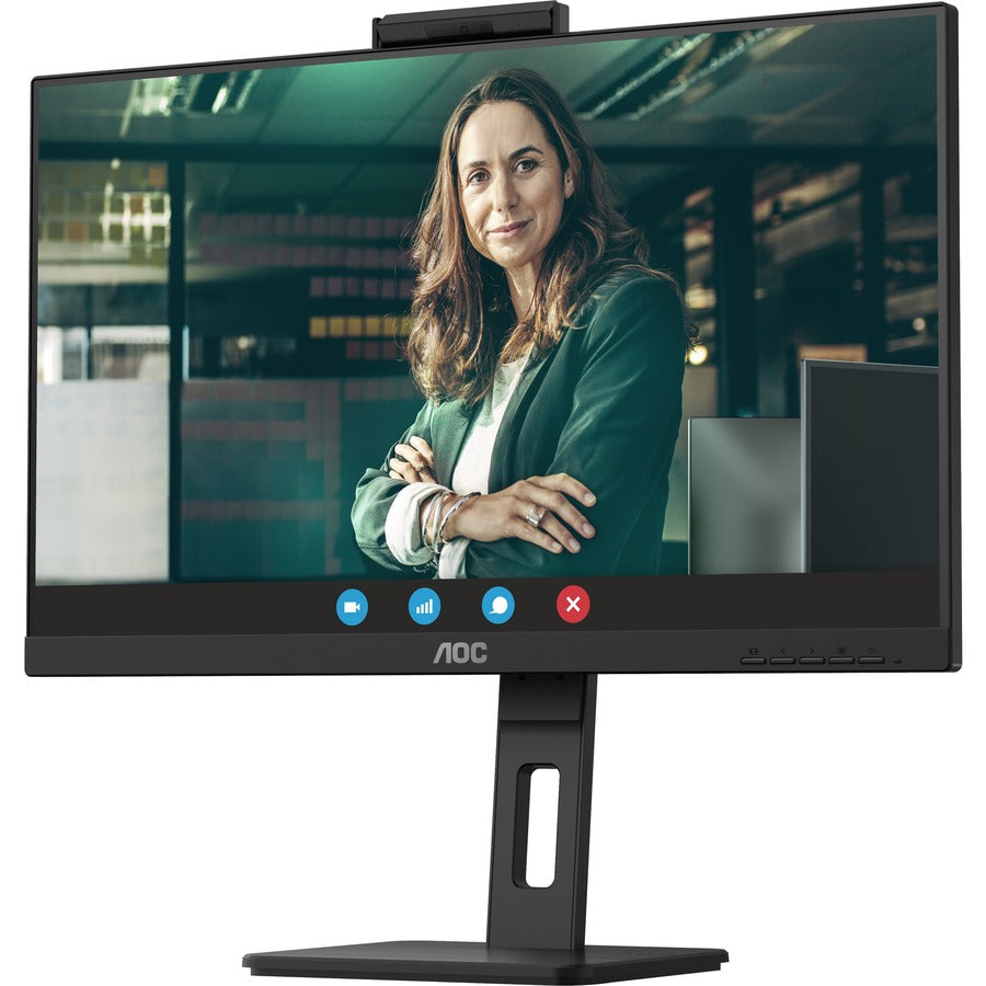 AOC Q27P3CW 27" WQHD IPS LCD Monitor with 5MP Webcam, USB-C 65W Power Delivery, Adaptive Sync, 75Hz, Built-in Speakers, Frameless Design, Textured Black - Q27P3CW (3 Year Warranty)