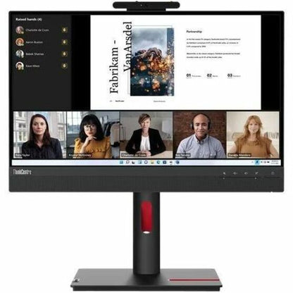 Lenovo ThinkCentre TIO22GEN5 22" LED Monitor, Full HD IPS Display, Eye Comfort Technology, 1080p Webcam, Built-in Speakers, Height Adjustable Stand, Black - 12N8GAR1US (3 Year Warranty)