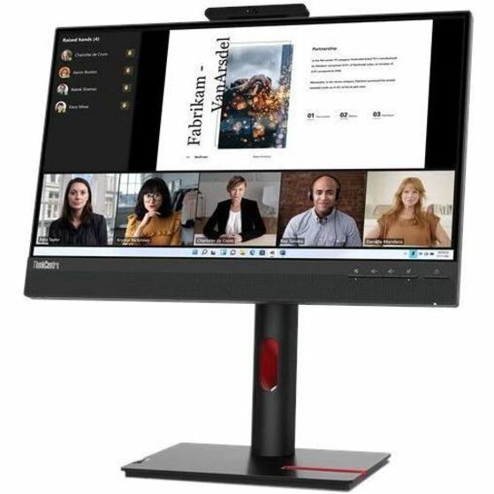 Lenovo ThinkCentre TIO22GEN5 22" LED Monitor, Full HD IPS Display, Eye Comfort Technology, 1080p Webcam, Built-in Speakers, Height Adjustable Stand, Black - 12N8GAR1US (3 Year Warranty)
