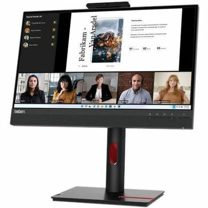 Lenovo ThinkCentre TIO22GEN5 22" LED Monitor, Full HD IPS Display, Eye Comfort Technology, 1080p Webcam, Built-in Speakers, Height Adjustable Stand, Black - 12N8GAR1US (3 Year Warranty)