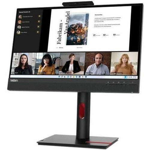 Lenovo ThinkCentre TIO22GEN5 22" LED Monitor, Full HD IPS Display, Eye Comfort Technology, 1080p Webcam, Built-in Speakers, Height Adjustable Stand, Black - 12N8GAR1US (3 Year Warranty)