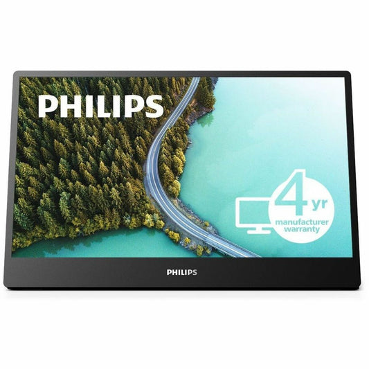 Philips 3000 Series 15.6" Portable LED Monitor, FHD IPS Display 1920x1080, USB-C & Micro HDMI, HDR10, LowBlue Mode, Flicker-free, Foldable Stand - 16B1P3300 (4 Year Warranty)
