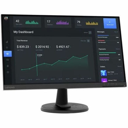 Lenovo D24-40 LED Monitor, 23.8" FHD VA Display, 75Hz FreeSync, 178° Viewing Angle, Anti-glare, Low Blue Light, HDMI/VGA, VESA Mount, Raven Black - 67A2KCC6US (3 Year Warranty)