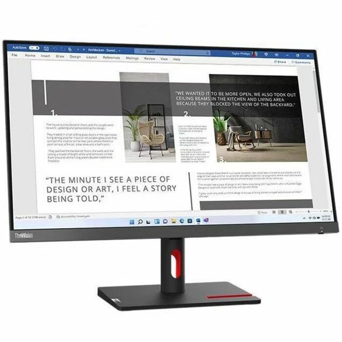 Lenovo ThinkVision S27i-30 27" LED Monitor, Full HD IPS, 100Hz, 300 Nit, 99% sRGB, Eye Comfort, Anti-glare, HDMI/VGA, Storm Gray - 63DFKAT4US (3 Year Warranty)