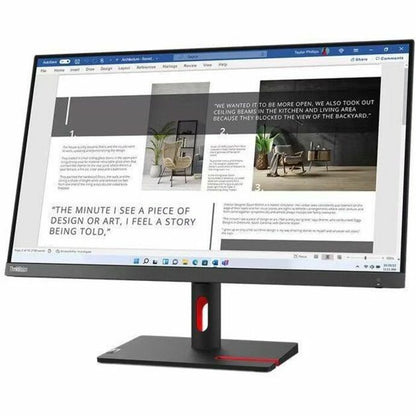 Lenovo ThinkVision S27i-30 27" LED Monitor, Full HD IPS, 100Hz, 300 Nit, 99% sRGB, Eye Comfort, Anti-glare, HDMI/VGA, Storm Gray - 63DFKAT4US (3 Year Warranty)