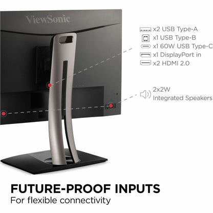 ViewSonic ColorPro VP275-4K 27" 4K UHD LED Monitor, USB-C Surface Compatible, IPS, Ergonomic Design, 360 Nit, 75Hz, VESA Mount, Built-in USB Hub (3 Year Warranty)
