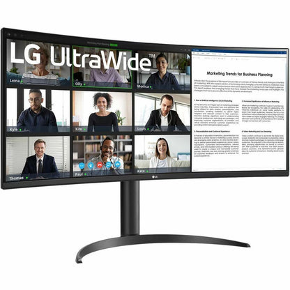 LG Ultrawide 34BR55QC-B 34" WQHD Curved LCD Monitor, 3440x1440, HDR10, 100Hz, USB-C 65W, sRGB 99%, Ergonomic Stand, PBP, VA Panel, Textured Black (3 Year Warranty)