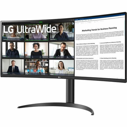 LG Ultrawide 34BR55QC-B 34" WQHD Curved LCD Monitor, 3440x1440, HDR10, 100Hz, USB-C 65W, sRGB 99%, Ergonomic Stand, PBP, VA Panel, Textured Black (3 Year Warranty)