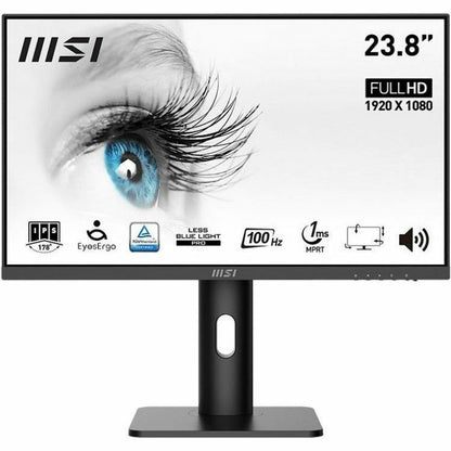 MSI PRO MP243XP 24" Full HD IPS LED Monitor, 100Hz, 1ms MPRT, AMD FreeSync, HDR, Height/Pivot/Tilt/Swivel, Built-in Speakers, HDMI/DisplayPort, Black - PROMP243XP (4 Year Warranty)