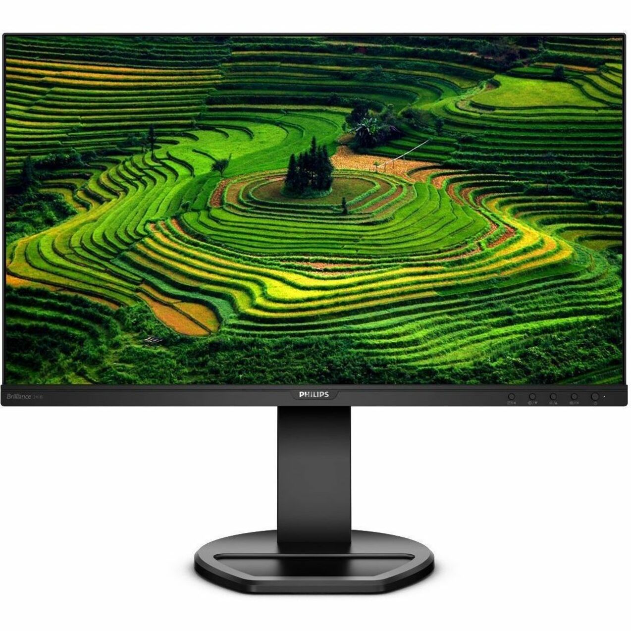 Philips B-Line 24" LED Monitor, FHD IPS Display, Height Adjustable Stand, USB 3.0 Hub, HDMI/DP/DVI/VGA, Built-in Speakers, Flicker-free, LowBlue Mode, EPEAT Gold, TAA - 241B8QJEB/17 (4 Year Warranty)