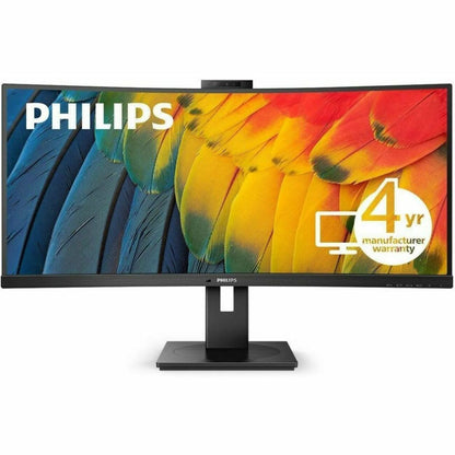 TPV Philips 34" Curved Monitor, LED, WQHD (3440x1440), USB-C, Webcam, 4 Year Adv Warranty (34B1U5600CH)