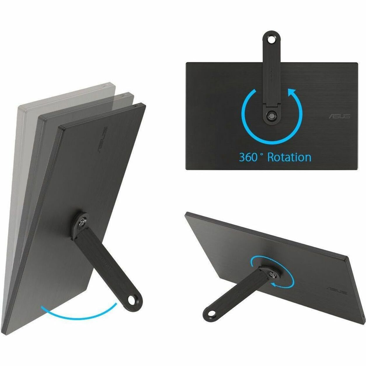 ASUS ZenScreen MB166CR 15.6" Portable LED Monitor, Full HD IPS, USB-C, 178° Wide View, Eye Care, Flicker-Free, Blue Light Filter, 360° Kickstand, Landscape/Portrait - MB166CR (3 Year Warranty)