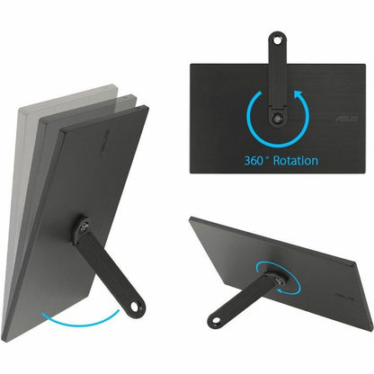 ASUS ZenScreen MB166CR 15.6" Portable LED Monitor, Full HD IPS, USB-C, 178° Wide View, Eye Care, Flicker-Free, Blue Light Filter, 360° Kickstand, Landscape/Portrait - MB166CR (3 Year Warranty)