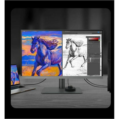 BenQ DesignVue PD2706U 27" 4K UHD LED Monitor, IPS Panel, HDR10, Pantone-Validated, KVM Switch, USB Hub, Height Adjustable, Dark Gray - PD2706U (1 Year Warranty)