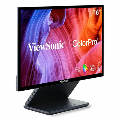 ViewSonic ColorPro VP1656 16" LED Portable Monitor, 1920x1200 WUXGA, IPS, 100% sRGB, Hardware Calibrated, Ergonomic Stand, USB-C 40W, Micro HDMI, Tripod Mount, Carrying Case - VP1656 (3 Year Warranty)