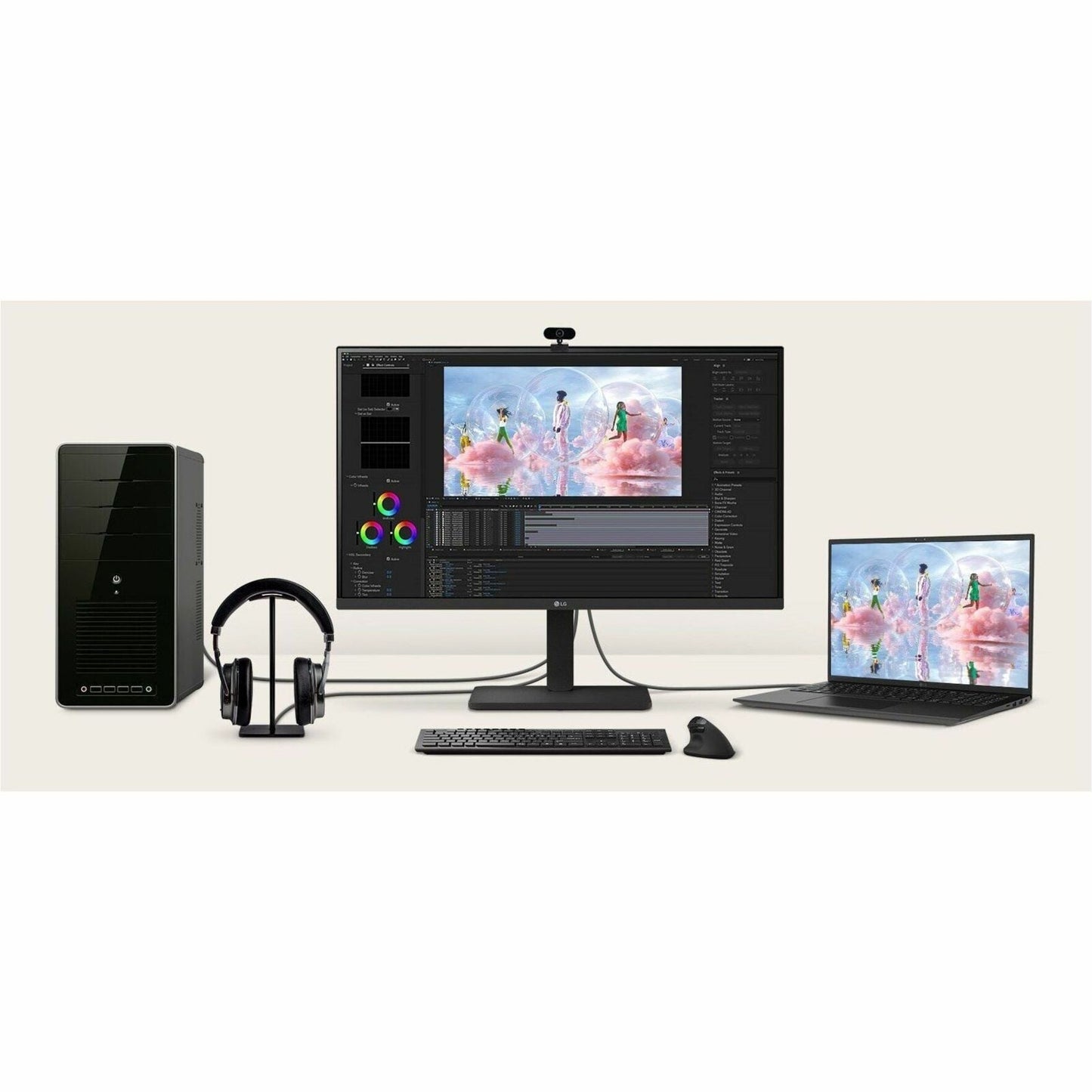 LG 27BA550-B 27" IPS LCD Monitor, Full HD 1920x1080, 100Hz, Built-in Speakers, USB Hub, Height/Pivot/Tilt/Swivel Stand, HDMI/DP/VGA, Matte Black (3 Year Warranty)