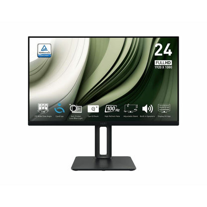 MSI Pro MP245PG 24" Full HD IPS LCD Monitor, 100Hz, 1ms MPRT, Ergonomic Design, Eye Care Technology, 300 Nit, Adaptive Sync, Built-in Speakers, VESA Mount - Black - PROMP245PG (1 Year Warranty)