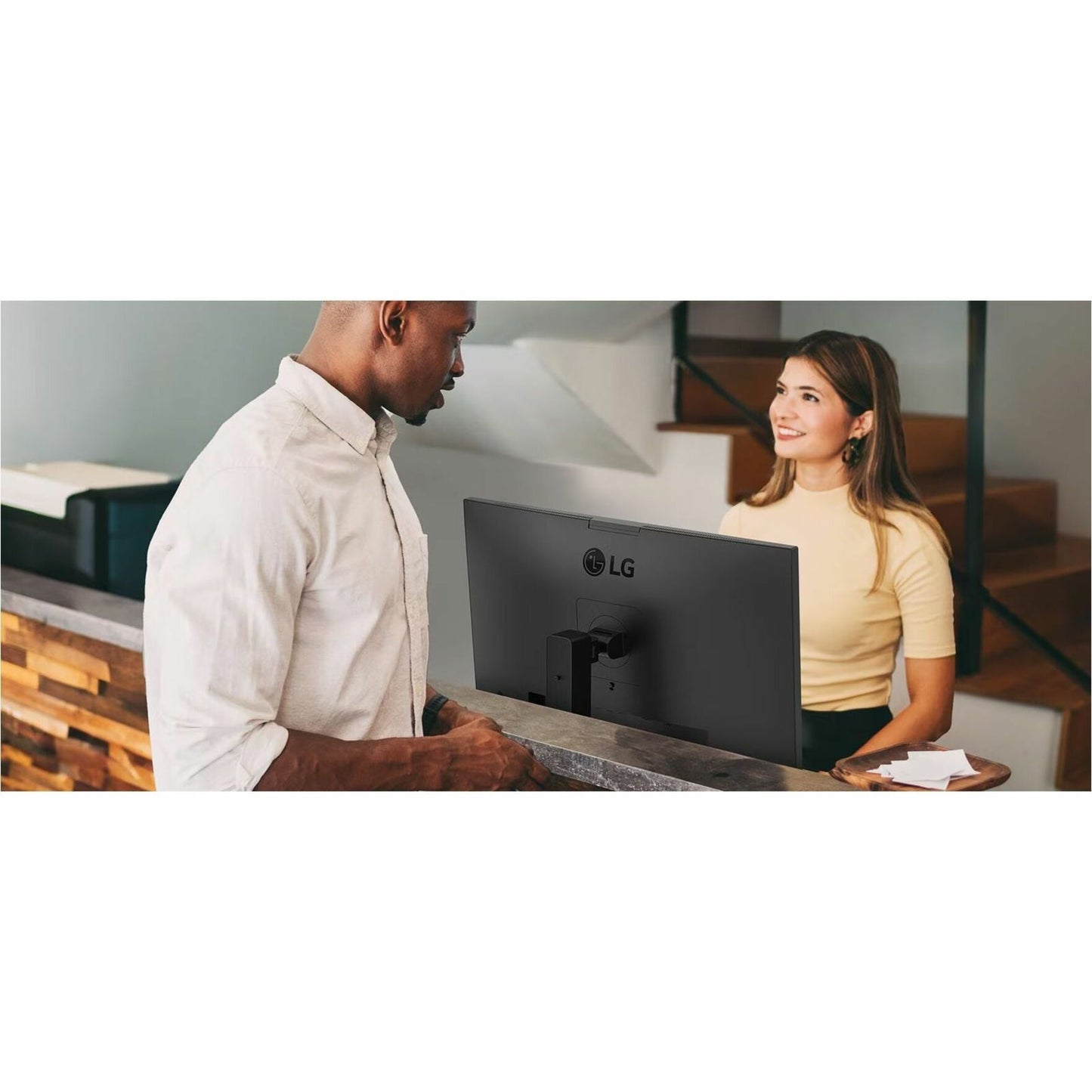 LG 24BA850-B 24" Business LCD Monitor, Full HD IPS, Built-in FHD Webcam/Mic/Speakers, USB-C 90W, 100Hz, RJ45, 6 USB Ports, Height/Pivot/Tilt/Swivel Stand, EPEAT, Black