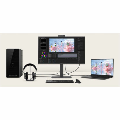 LG 24BA850-B 24" Business LCD Monitor, Full HD IPS, Built-in FHD Webcam/Mic/Speakers, USB-C 90W, 100Hz, RJ45, 6 USB Ports, Height/Pivot/Tilt/Swivel Stand, EPEAT, Black