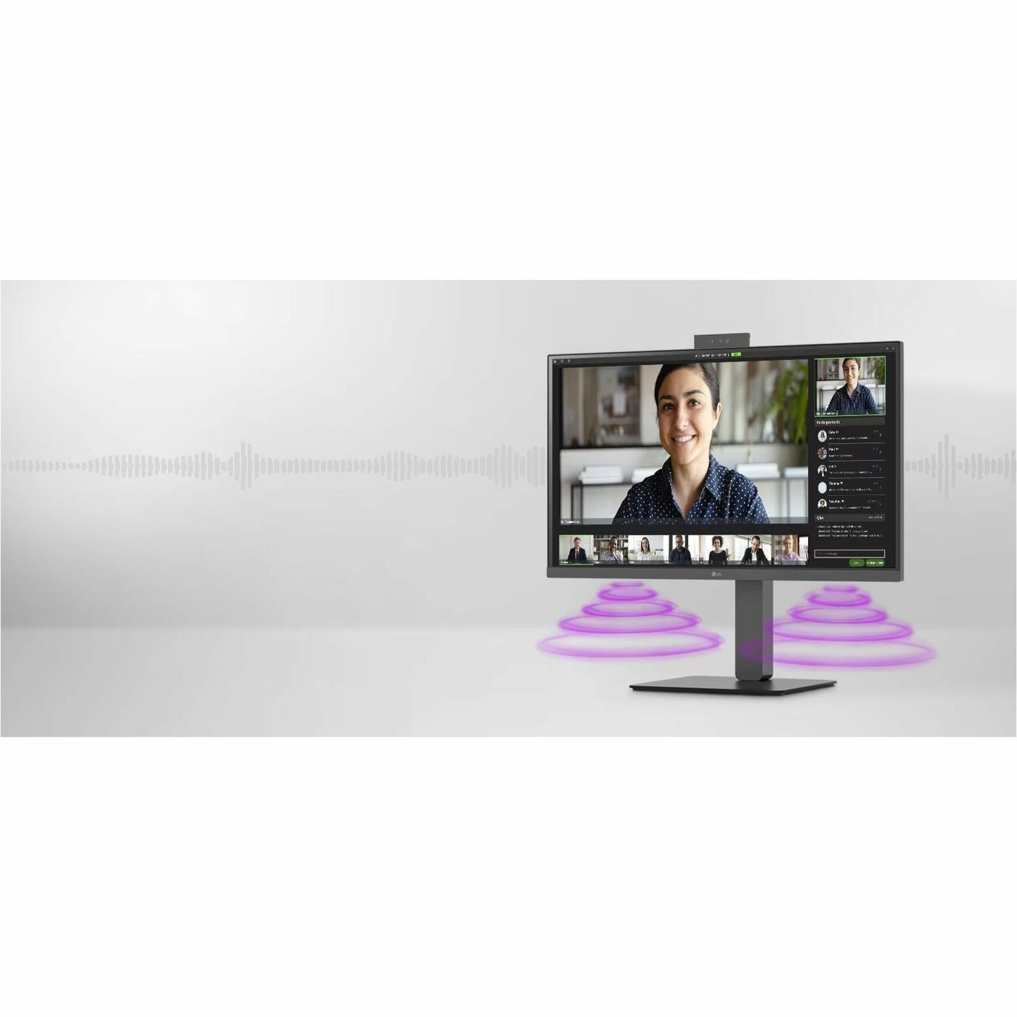 LG 24BA850-B 24" Business LCD Monitor, Full HD IPS, Built-in FHD Webcam/Mic/Speakers, USB-C 90W, 100Hz, RJ45, 6 USB Ports, Height/Pivot/Tilt/Swivel Stand, EPEAT, Black