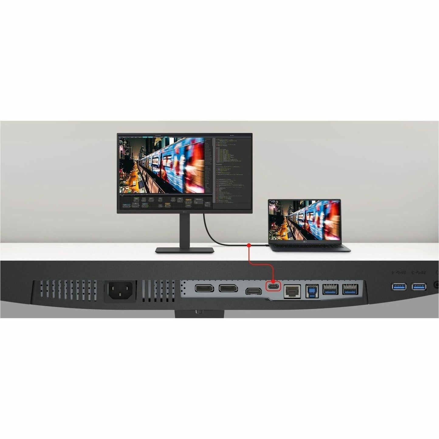 LG 24BA850-B 24" Business LCD Monitor, Full HD IPS, Built-in FHD Webcam/Mic/Speakers, USB-C 90W, 100Hz, RJ45, 6 USB Ports, Height/Pivot/Tilt/Swivel Stand, EPEAT, Black