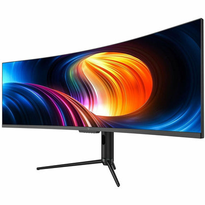 V7 L490DQ-HAS-N 49" Class Dual Quad HD (DQHD) Curved Screen LED Monitor - 32:9 - Black