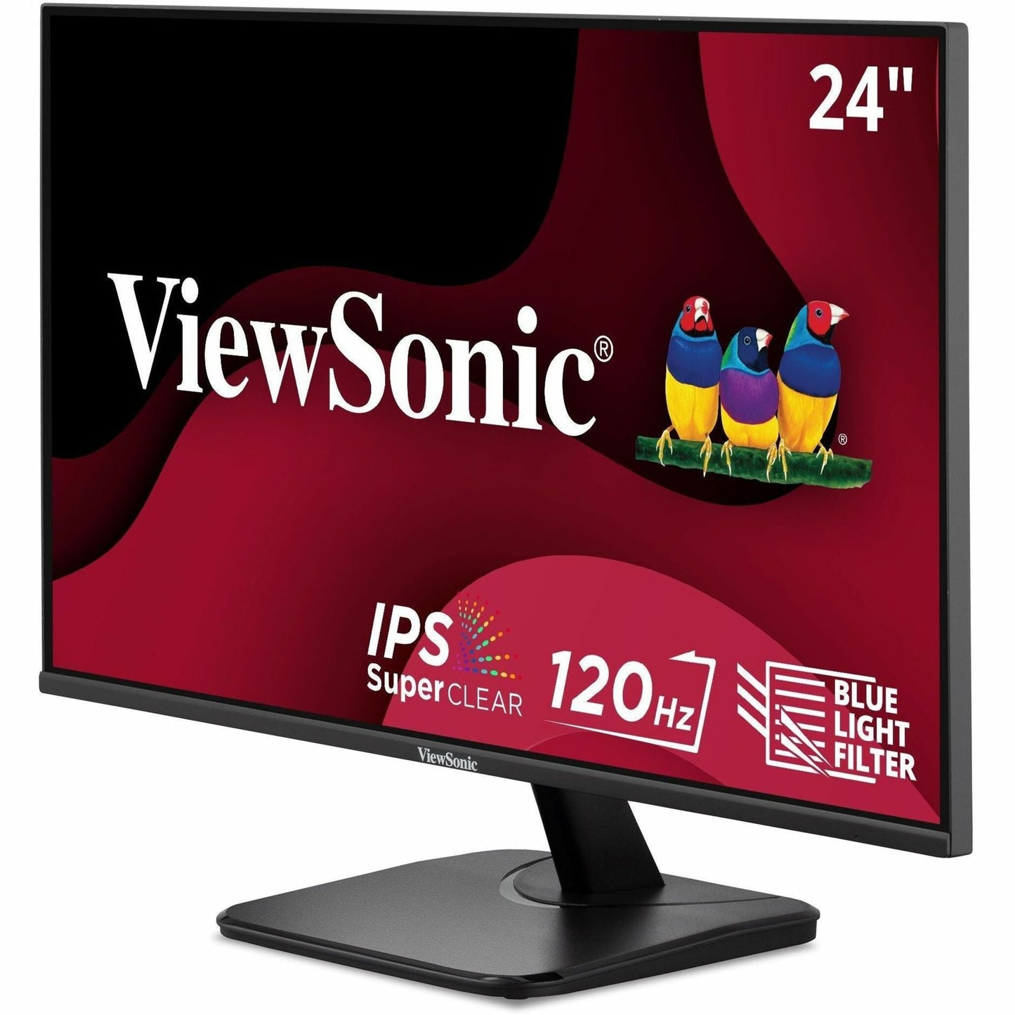 ViewSonic VA2456A-MHD 24-Inch LED Monitor, 1080p IPS Display, 120Hz Refresh Rate, Eye Care Technology, Multiple Inputs HDMI/DisplayPort/VGA, Built-in Speakers, VESA Mount (3 Year Warranty)