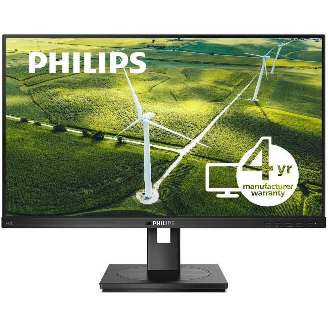 Philips B-Line 242B1G 23.8" IPS LED Monitor, 1920x1080 Full HD, PowerSensor, LowBlue Mode, Eye Comfort, 75Hz, Height Adjustable, HDMI/DP/VGA, Built-in Speakers, Energy Star, Black - 242B1G (4 Year Warranty)