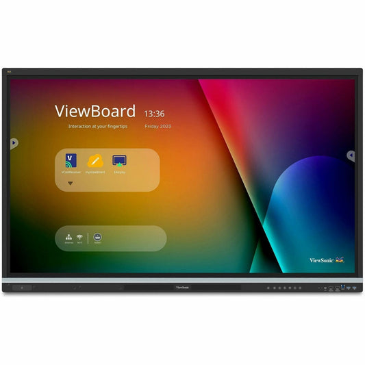 ViewSonic IFP5551 55 Inch 4K ViewBoard Interactive Smart Board with Integrated Education Software, Android 14, Google EDLA, 50-Point Touch, Built-in Microphone, HDMI, VGA, USB Hub, and USB C Inputs