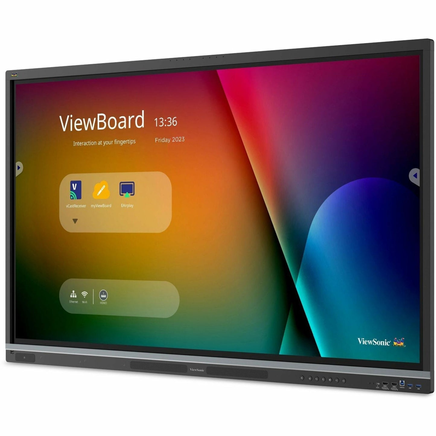 ViewSonic IFP5551 55 Inch 4K ViewBoard Interactive Smart Board with Integrated Education Software, Android 14, Google EDLA, 50-Point Touch, Built-in Microphone, HDMI, VGA, USB Hub, and USB C Inputs
