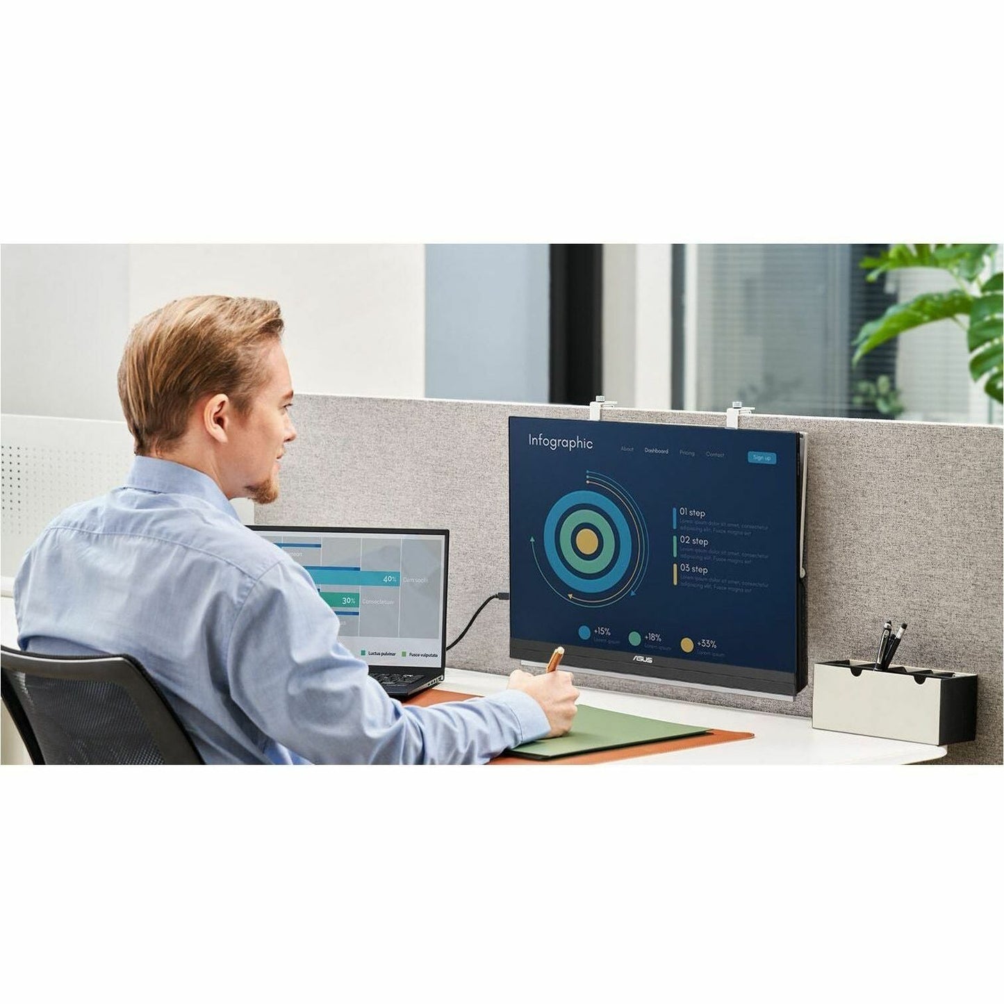 ASUS ZenScreen MB27ACF 27-inch QHD LED Portable Monitor, 100Hz IPS, USB-C PD 70W, 2.1-channel Audio, Versatile Ergonomic Mounting, ENERGY STAR Certified (1 Year Warranty)