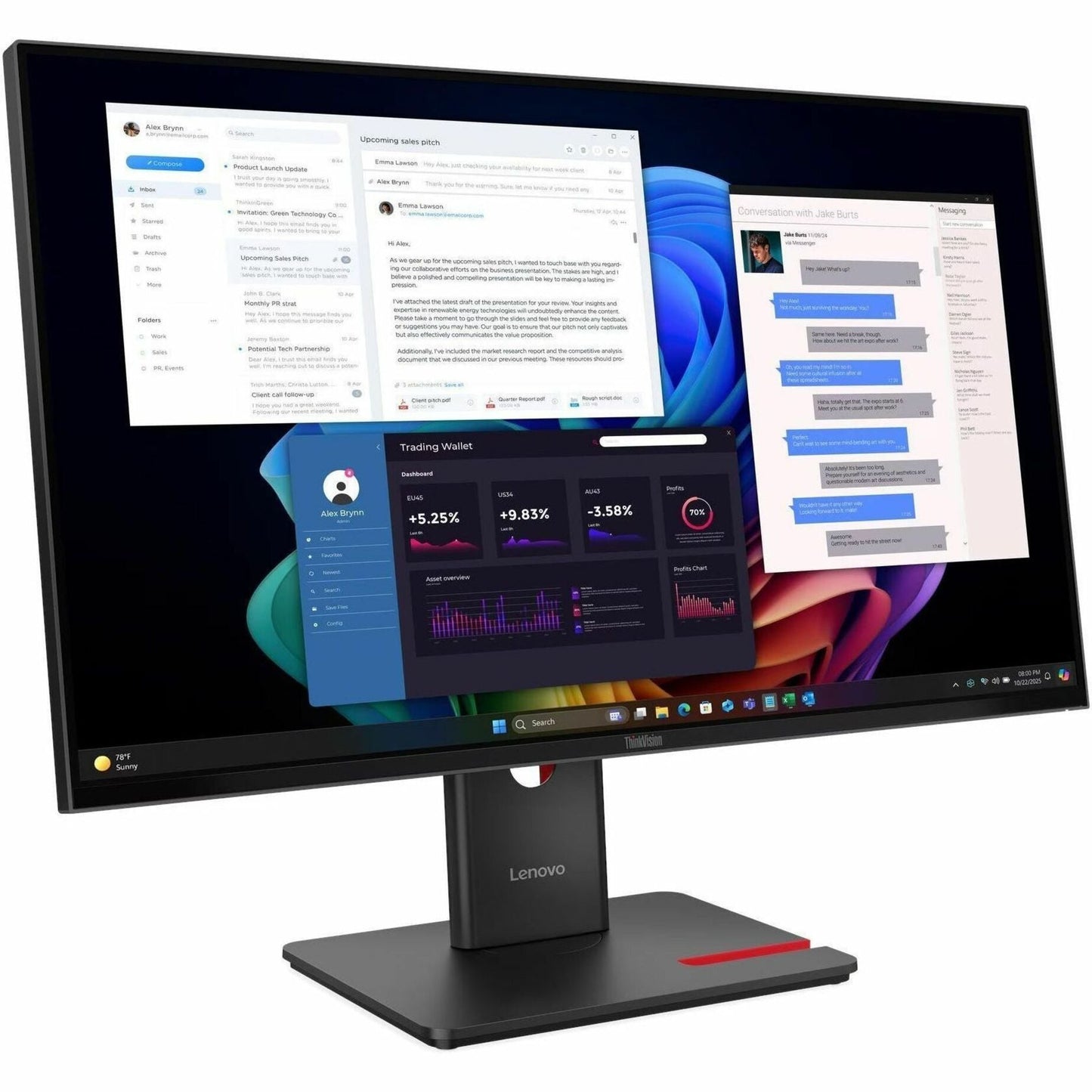 Lenovo Monitors 64AFGAR2US, Provides Sharp Visuals (1 Year Warranty)