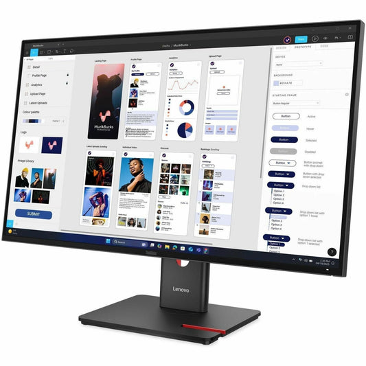 Lenovo ThinkVision T32UD-40 32" Class 4K UHD LED Monitor - 16:9 - Eclipse Black (64B0GAR1US)