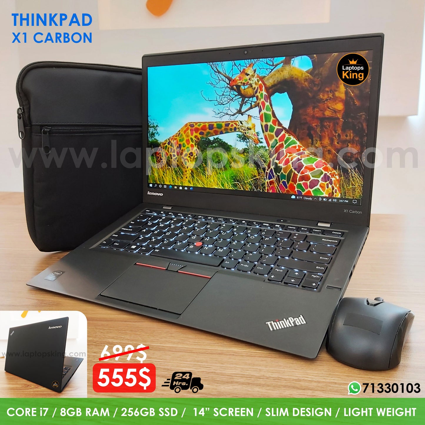 Lenovo ThinkPad X1 Carbon i7 Ultrabook Laptop (Open Box)