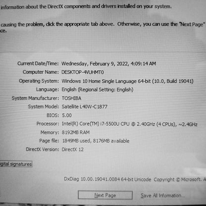 Toshiba Satellite L40w-C1877 2in1 Laptop (Used Very Clean)