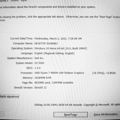 Dell G5 5505 Ryzen 7 4800h Rx 5600m 120hz Gaming Laptop Offers (Open Box)