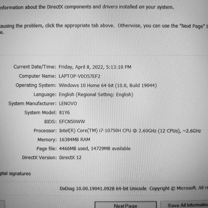 Lenovo Legion 5 i7-10750H GTX 1660 Ti Gaming Laptop (Open Box)