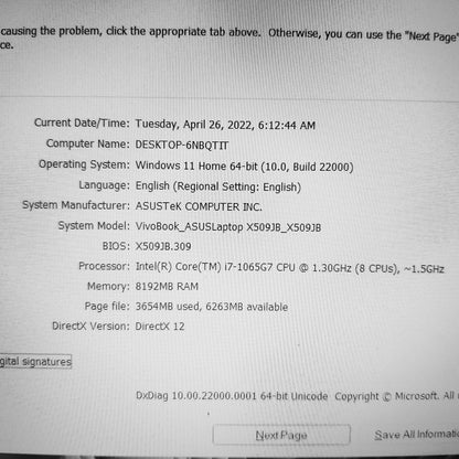 Asus VivoBook X509jb i7-1065G7 GeForce MX110 Laptop (New Open Box)