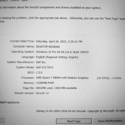 Dell G15 5515 Ryzen 7 5800h Rtx 3060 165hz Gaming Laptop Offers (New Open Box)
