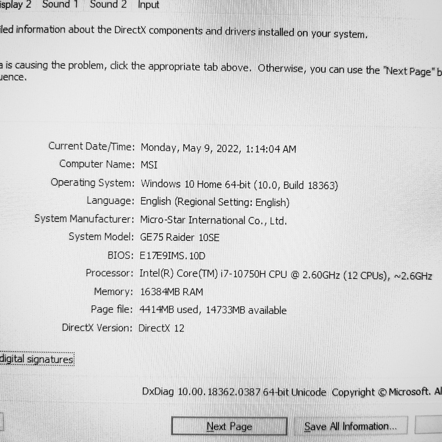 Msi Ge75 Raider 10se Steelseries i7-10750h Rtx 2060 144hz Gaming Laptop (New Open Box)