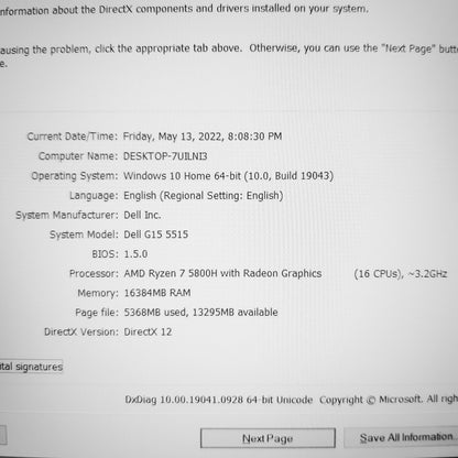 Dell G15 5515 Ryzen 7 5800h RTX 3050 Ti 120Hz Gaming Laptop Offers (New Open Box)