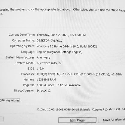 Alienware M15 i7-9750H RTX 2080 Gaming Laptop (Used Very Clean)