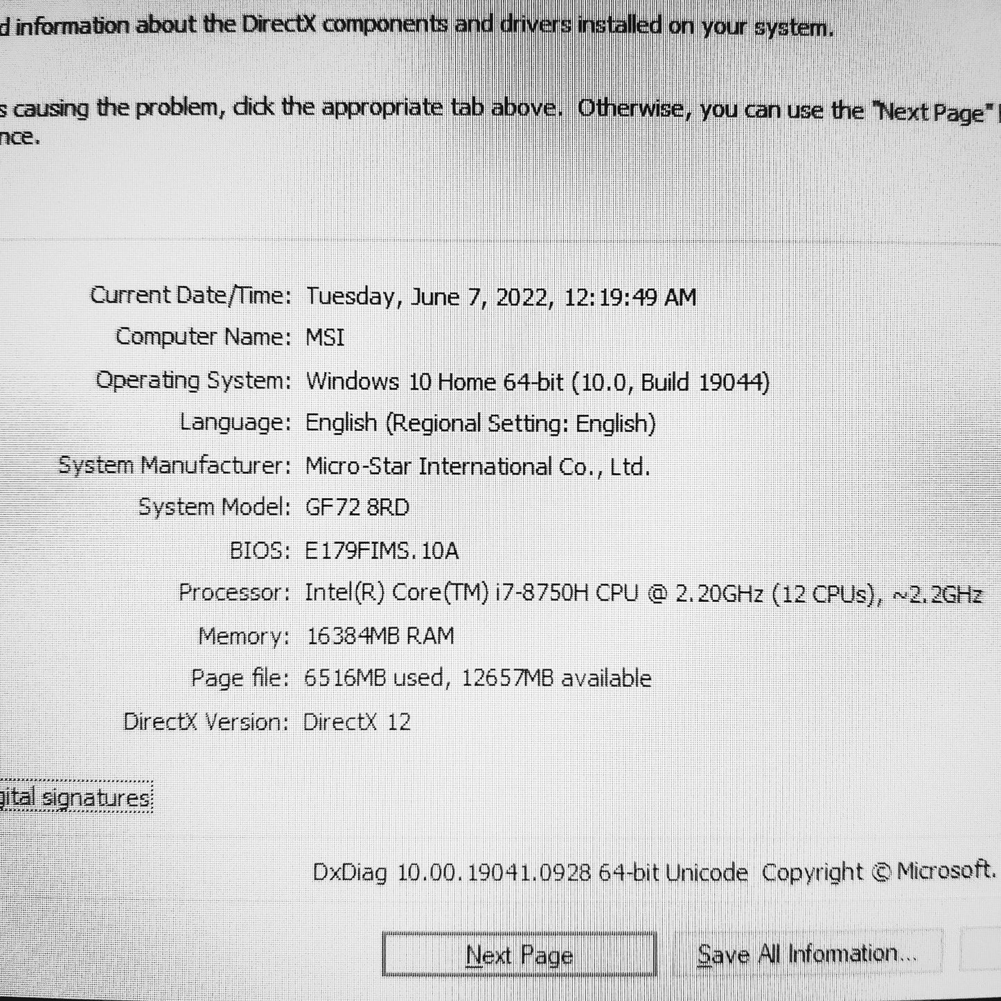 MSI GF72 8RD i7-8750h GTX 1050 Ti SteelSeries 120Hz 17.3" Gaming Laptop (Used Very Clean)