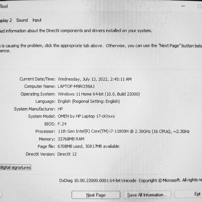 HP Omen 17-CK0 i7-11800H RTX 3060 144Hz Gaming Laptop Offers (New)