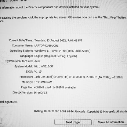 Acer Nitro 5 AN515-57-919C i9-11900H RTX 3060 144HZ Gaming Laptop Offers (Brand New)