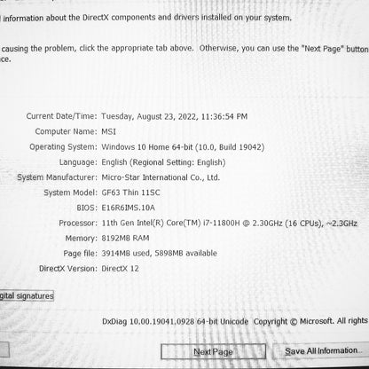 MSI Gf63 Thin 11SC i7-11800H GTX 1650 Gaming Laptop Offers (Brand New)